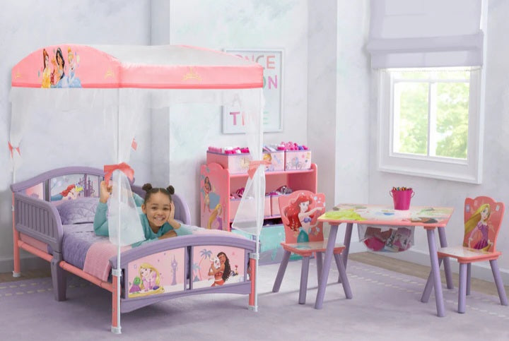 Princess Plastic Toddler Bed with Canopy