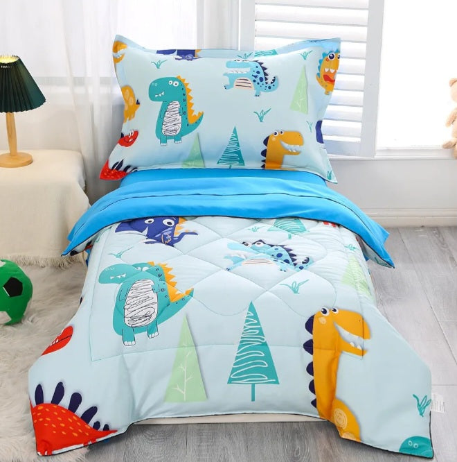 Dinosaur Toddler Bedding Set for Boys – 4-Piece