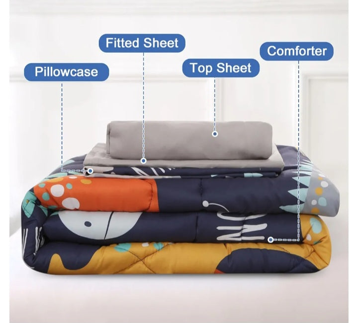 Dinosaur Comforter Set for Boys – 3-Piece (Full Size)