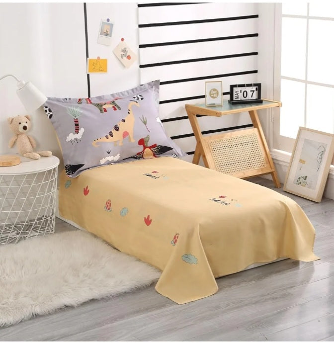 Dinosaur Toddler Bedding Set for Boys – 4-Piece (Grey)