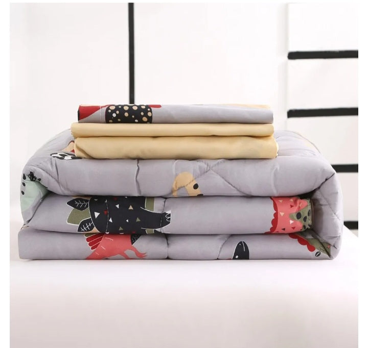 Dinosaur Toddler Bedding Set for Boys – 4-Piece (Grey)