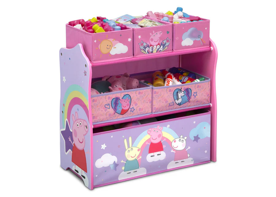 Peppa Pig 6-Bin Design and Store Toy Organizer