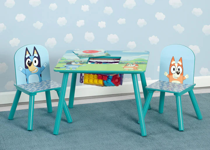 Bluey Kids Table and Chair Set with Storage