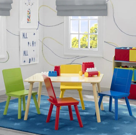 Kids 5 Pc Table and Chair Set (4 Chairs Included)
